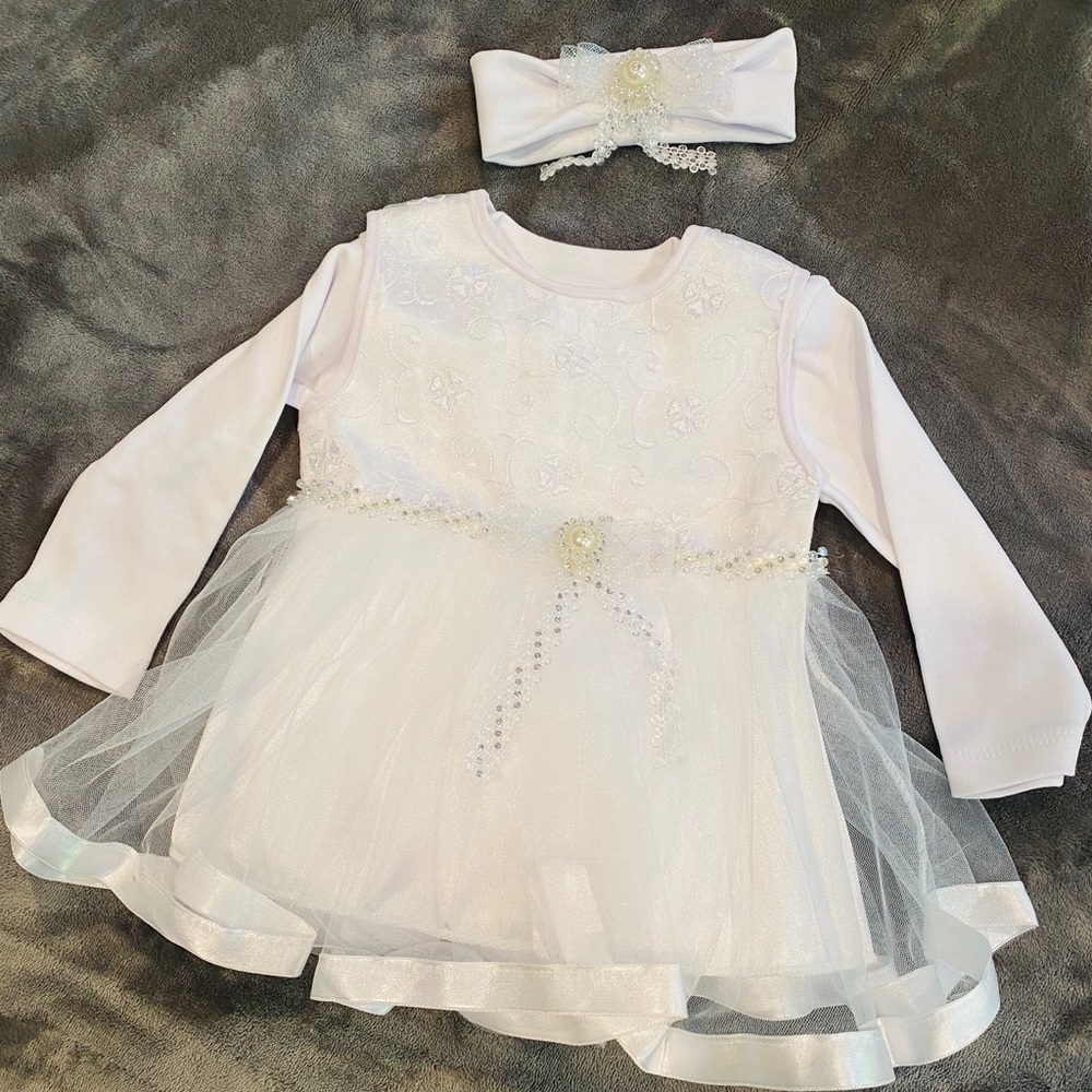 Newborn White Dress Set